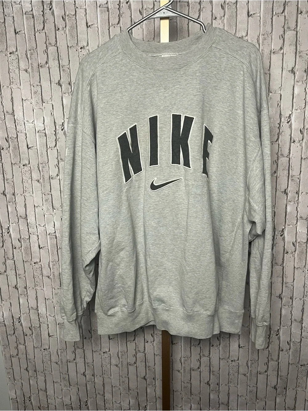 Vintage 90s Nike Arch Spell Out Sweatshirt XL Gray Center Swoosh
